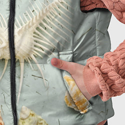 Детский жилет Океанские ракушки и морские звёзды на песке, цвет: 3D-светло-серый — фото 2