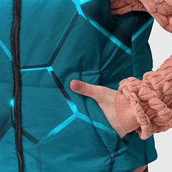 Детский жилет Ледяные неоновые геометрические плиты, цвет: 3D-черный — фото 2