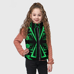 Детский жилет Геометрический узор зеленый geometric, цвет: 3D-черный — фото 2