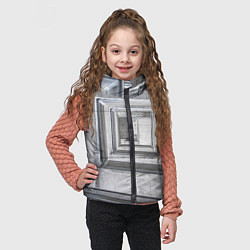 Детский жилет Абстрактная спираль из блоков, цвет: 3D-светло-серый — фото 2