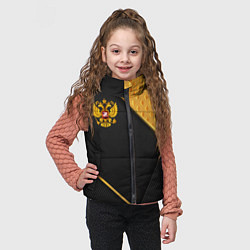 Детский жилет Герб России на черном фоне с золотыми вставками, цвет: 3D-черный — фото 2