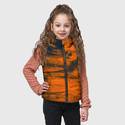 Детский жилет Абстрактная оранжевая поверхность и чёрные тени, цвет: 3D-светло-серый — фото 2