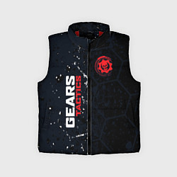 Детский жилет Gears of War красно-белой лого на темном фоне, цвет: 3D-красный