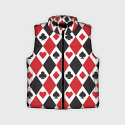 Детский жилет Фон из карточных мастей, цвет: 3D-черный