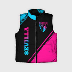 Детский жилет Sevilla - neon gradient: надпись, символ, цвет: 3D-черный