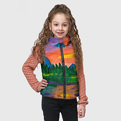 Детский жилет Закат на реке, цвет: 3D-красный — фото 2