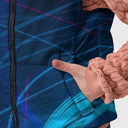Детский жилет Синие абстрактные линии в темноте, цвет: 3D-черный — фото 2