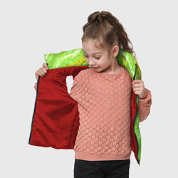 Детский жилет Салатовая золотистая абстракция, цвет: 3D-красный — фото 2