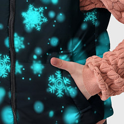 Детский жилет Неоновые снежинки на черном фоне, цвет: 3D-черный — фото 2