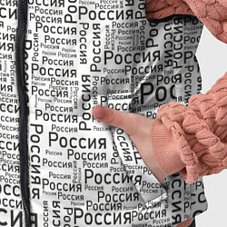 Детский жилет Россия - слово паттерном, цвет: 3D-черный — фото 2