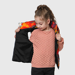 Детский жилет Оранжевые кляксы, цвет: 3D-черный — фото 2