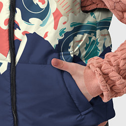 Детский жилет Большая океанская волна и силуэт пустынного остров, цвет: 3D-красный — фото 2