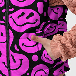 Детский жилет Кислотный розовый в смайликах, цвет: 3D-черный — фото 2