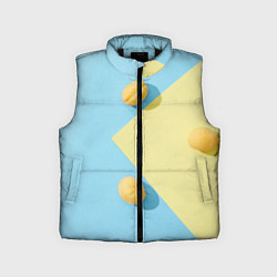 Детский жилет Жёлтый и голубой цвета и абрикосы, цвет: 3D-черный