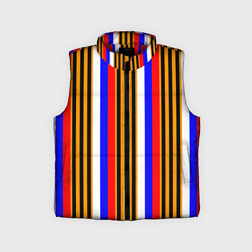 Детский жилет Полосы триколор георгиевская лента / 3D-Красный – фото 1
