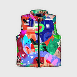 Детский жилет Птички, снежинки и заячьи ушки, цвет: 3D-красный