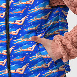 Детский жилет Плывущие девушки на синем, цвет: 3D-красный — фото 2