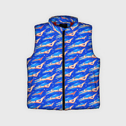Детский жилет Плывущие девушки на синем, цвет: 3D-красный