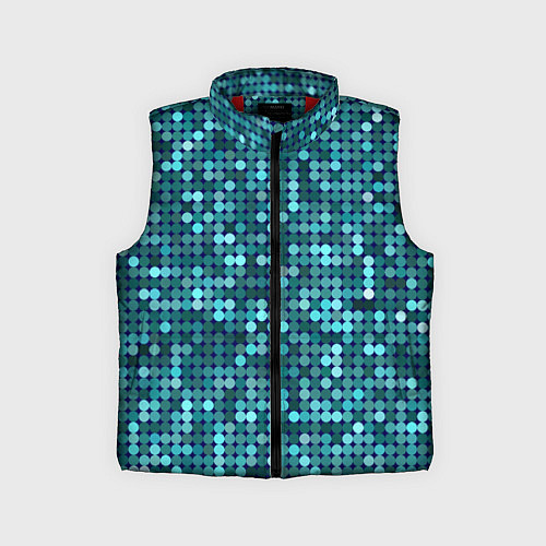Детский жилет Блеск пайеток изумрудных бирюзовых / 3D-Красный – фото 1