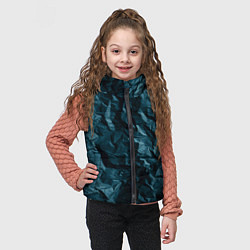 Детский жилет Абстрактные тёмно-синяя каменная текстура, цвет: 3D-красный — фото 2