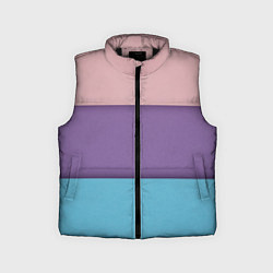 Детский жилет Трёхцветный паттерн - розовый, фиолетовый и синий, цвет: 3D-черный