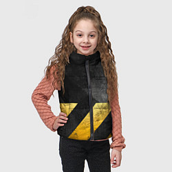 Детский жилет Желтые предупреждающие полосы, цвет: 3D-черный — фото 2