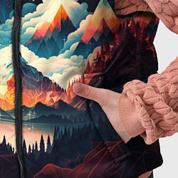 Детский жилет Футуризм горы, цвет: 3D-черный — фото 2