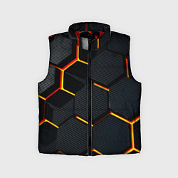 Детский жилет Плиты стиль соты киберпанк, цвет: 3D-красный