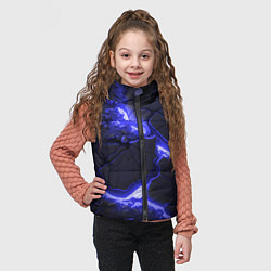 Детский жилет Красивая синяя неоновая лава, цвет: 3D-черный — фото 2