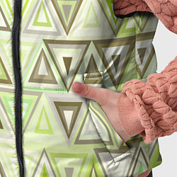 Детский жилет Геометрический светло-зелёный паттерн из треугольн, цвет: 3D-черный — фото 2