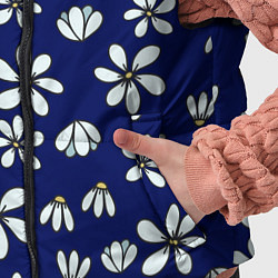 Детский жилет Дудл ромашки на синем фоне - паттерн, цвет: 3D-черный — фото 2