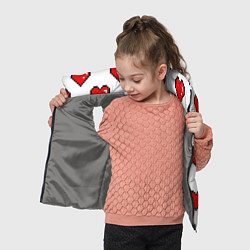 Детский жилет Сердца в стиле пиксель-арт, цвет: 3D-светло-серый — фото 2
