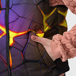 Детский жилет Неоновые трещины - лава, цвет: 3D-черный — фото 2