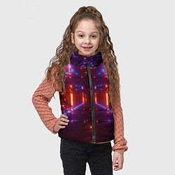 Детский жилет Неоновые разнообразные абстрактные лучи, цвет: 3D-черный — фото 2