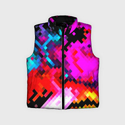 Детский жилет Pixel neon mosaic