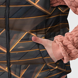 Детский жилет Объёмные оранжевые линии и серые фигуры, цвет: 3D-черный — фото 2