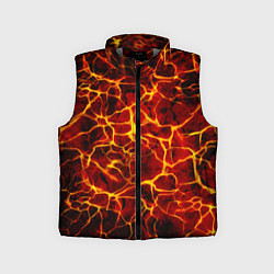 Детский жилет Раскаленная лава в жерле вулкана, цвет: 3D-светло-серый