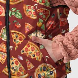 Детский жилет Кусочки пиццы ассорти - акварельный паттерн, цвет: 3D-красный — фото 2