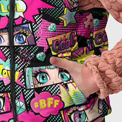 Детский жилет Глаза аниме-девушки: cool pattern, цвет: 3D-черный — фото 2