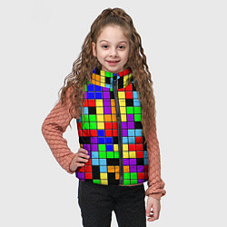 Детский жилет Тетрис цветные блоки, цвет: 3D-светло-серый — фото 2