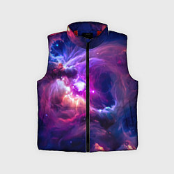 Детский жилет Небула в космосе в фиолетовых тонах - нейронная се, цвет: 3D-красный