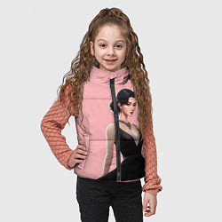 Детский жилет Girl in black dress - pink, цвет: 3D-светло-серый — фото 2