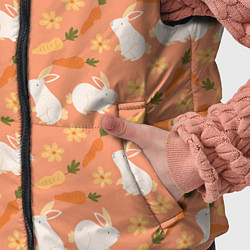 Детский жилет Зайцы с морковью паттерн, цвет: 3D-светло-серый — фото 2