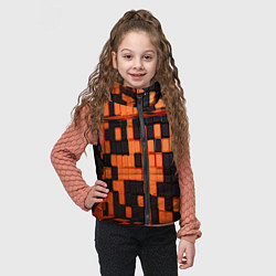 Детский жилет Чёрные и оранжевые кубики, цвет: 3D-светло-серый — фото 2