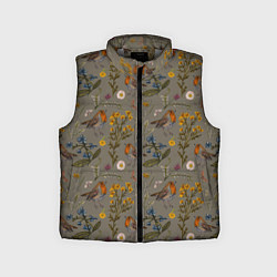 Детский жилет Малиновки и зверобой, цвет: 3D-светло-серый