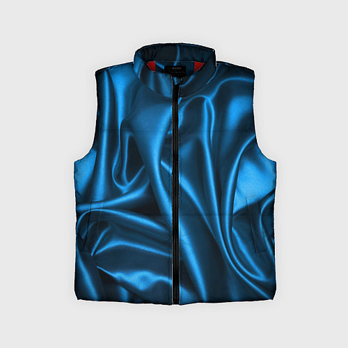 Детский жилет Синий шёлк / 3D-Красный – фото 1
