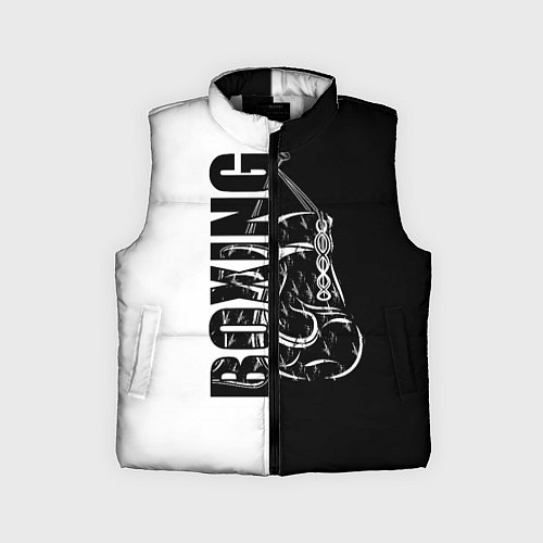 Детский жилет Boxing чёрно-белое / 3D-Светло-серый – фото 1