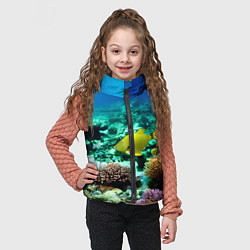 Детский жилет Рыбы на дне моря, цвет: 3D-красный — фото 2