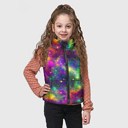 Детский жилет Яркий неоновый космос, цвет: 3D-черный — фото 2