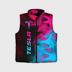 Детский жилет Tesla - neon gradient: по-вертикали, цвет: 3D-черный